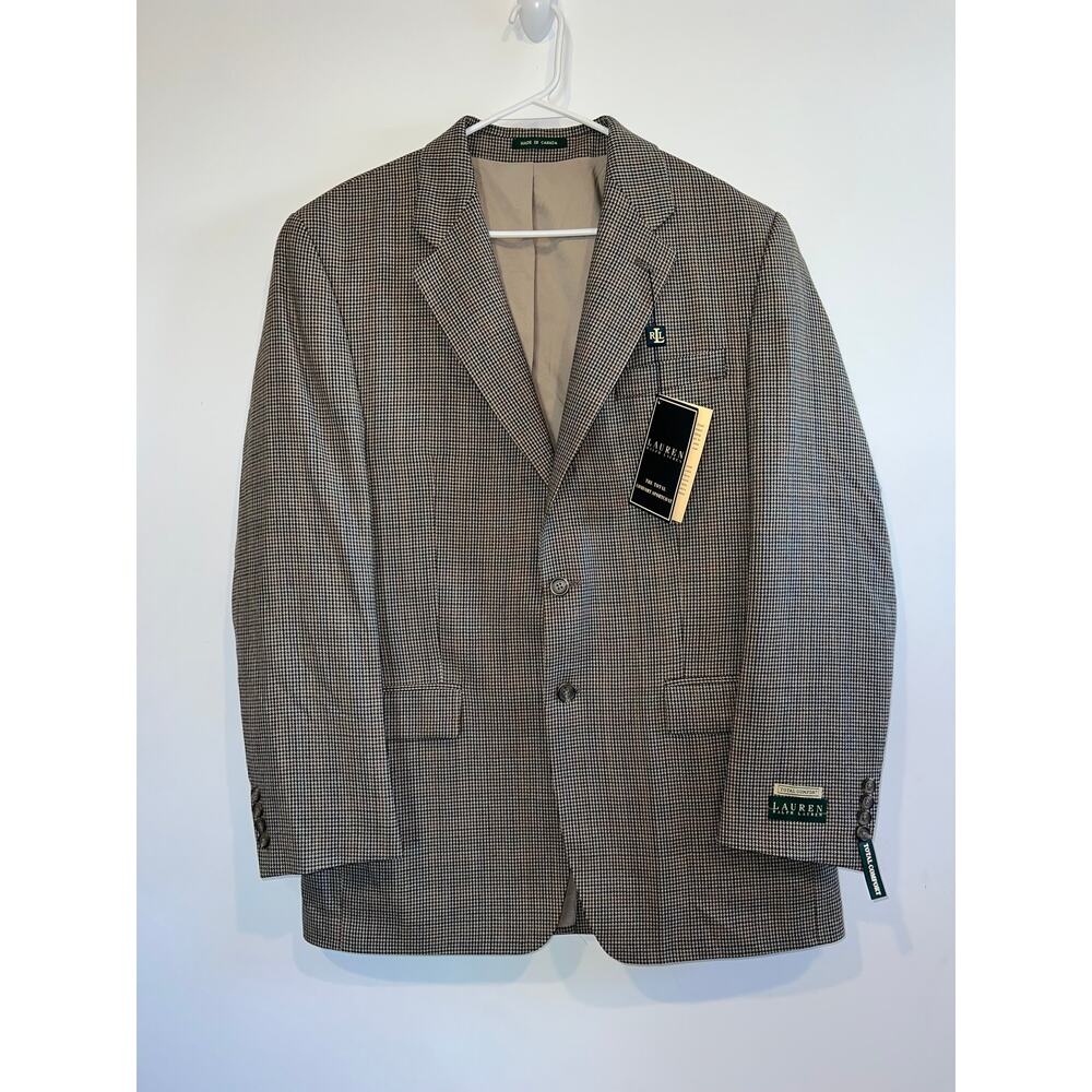 Lauren Ralph Lauren Men's Total Comfort Sports Coat Houndstooth wool 42L NWT